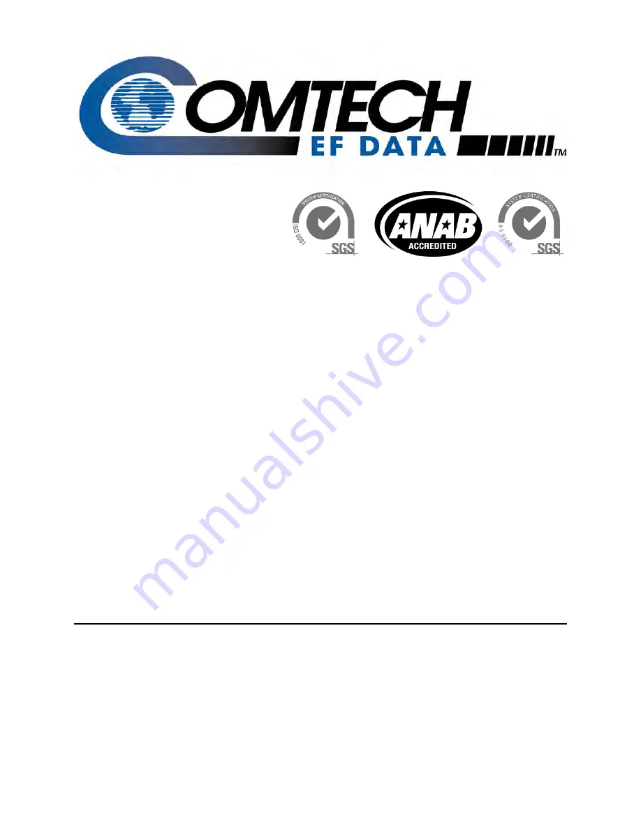 Comtech EF Data CDM-760 Installation And Operation Manual Download Page 1