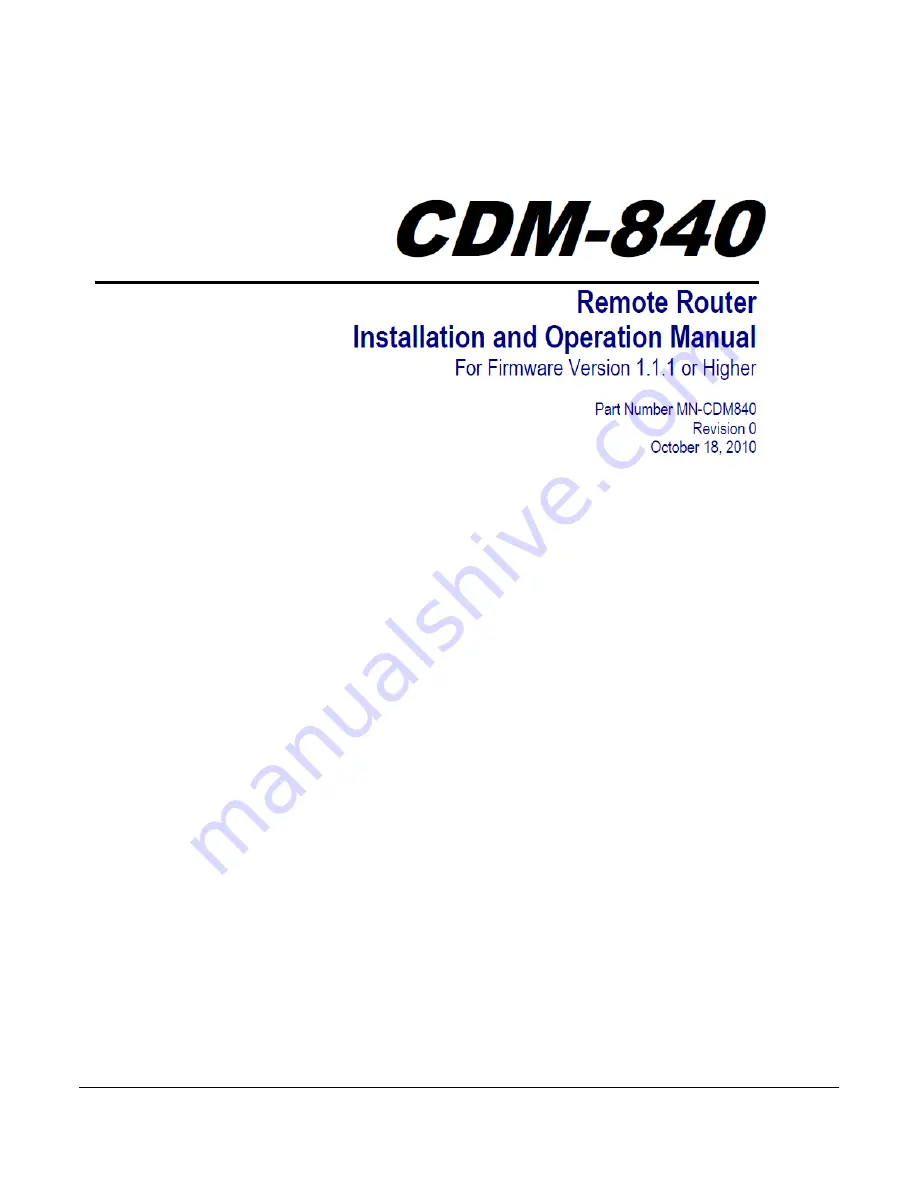 Comtech EF Data CDM-840 Скачать руководство пользователя страница 3