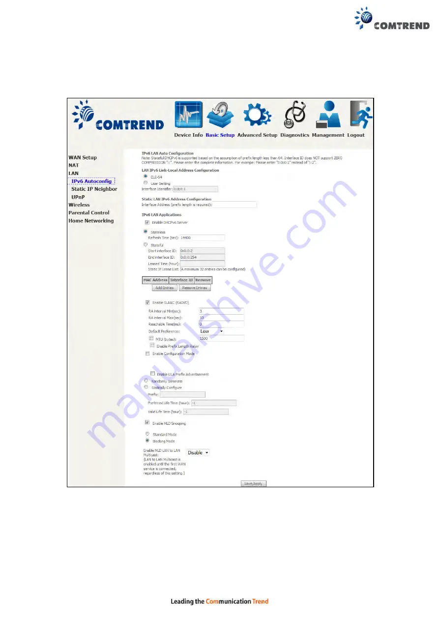 Comtrend Corporation VR-3060 User Manual Download Page 54