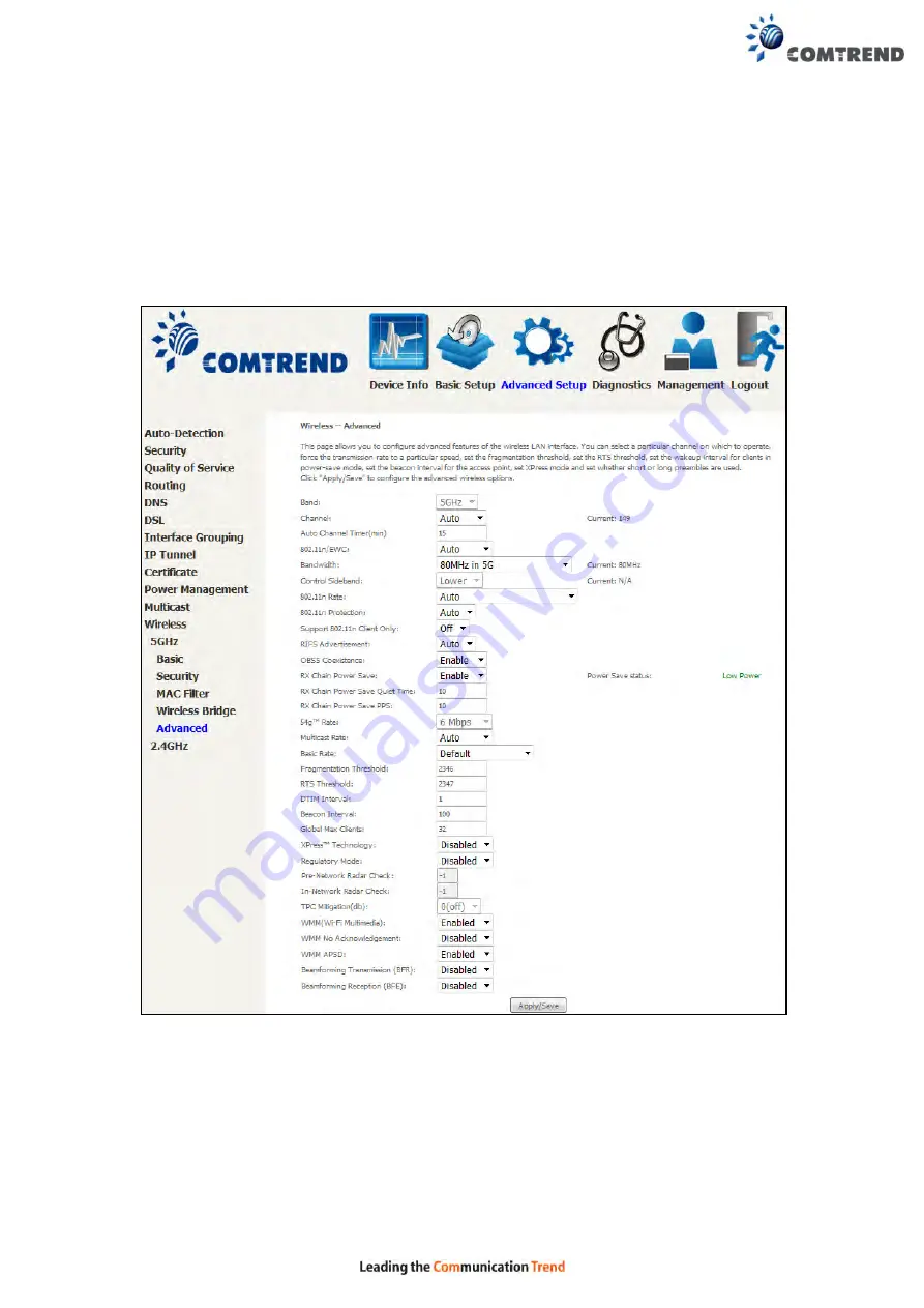 Comtrend Corporation VR-3060 User Manual Download Page 126