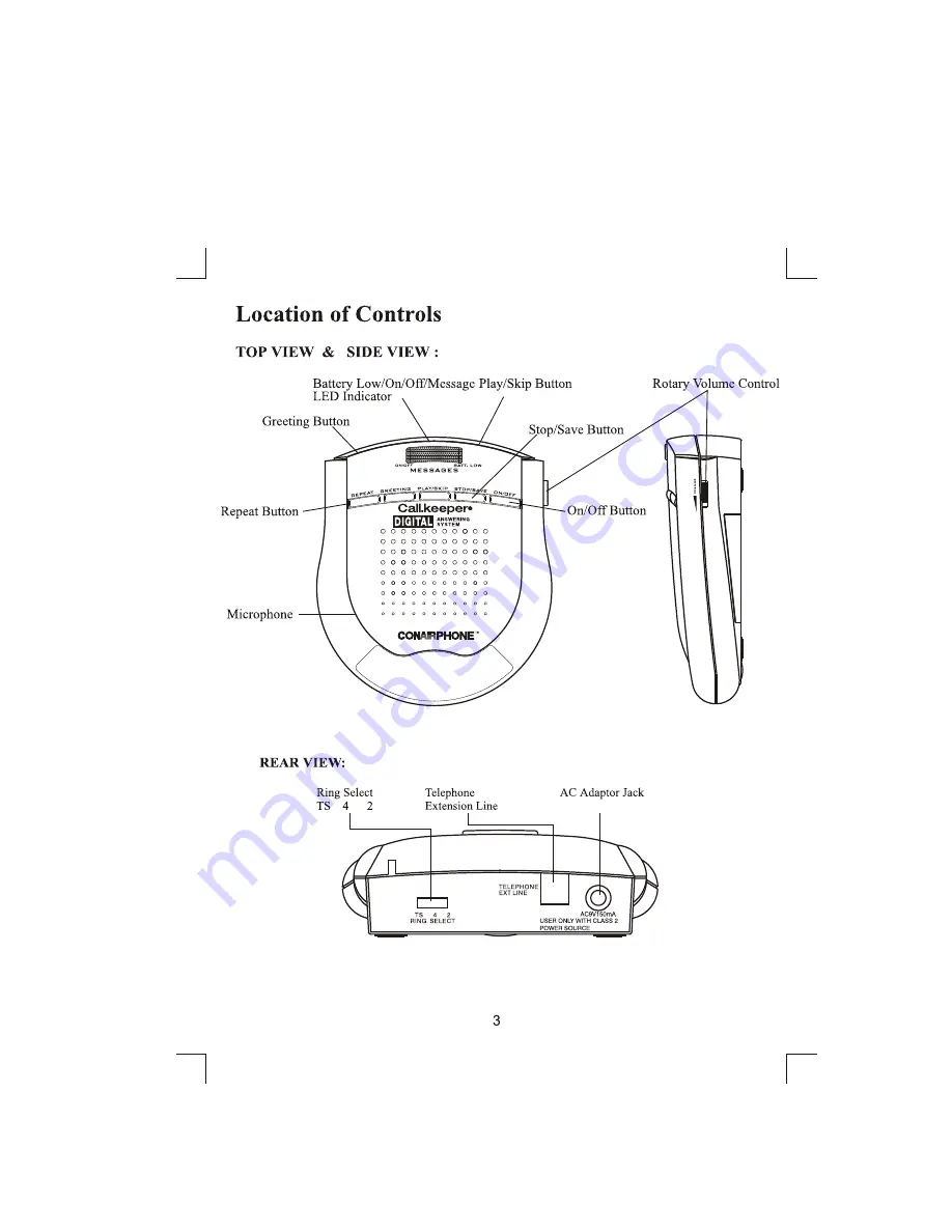 Conairphone TAD2012 Скачать руководство пользователя страница 3