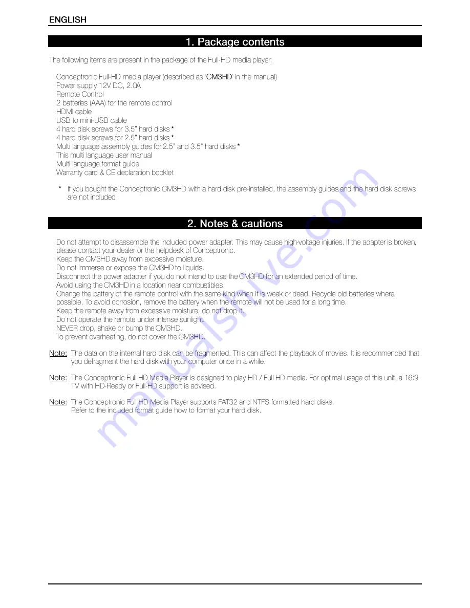 Conceptronic CM3HD User Manual Download Page 20