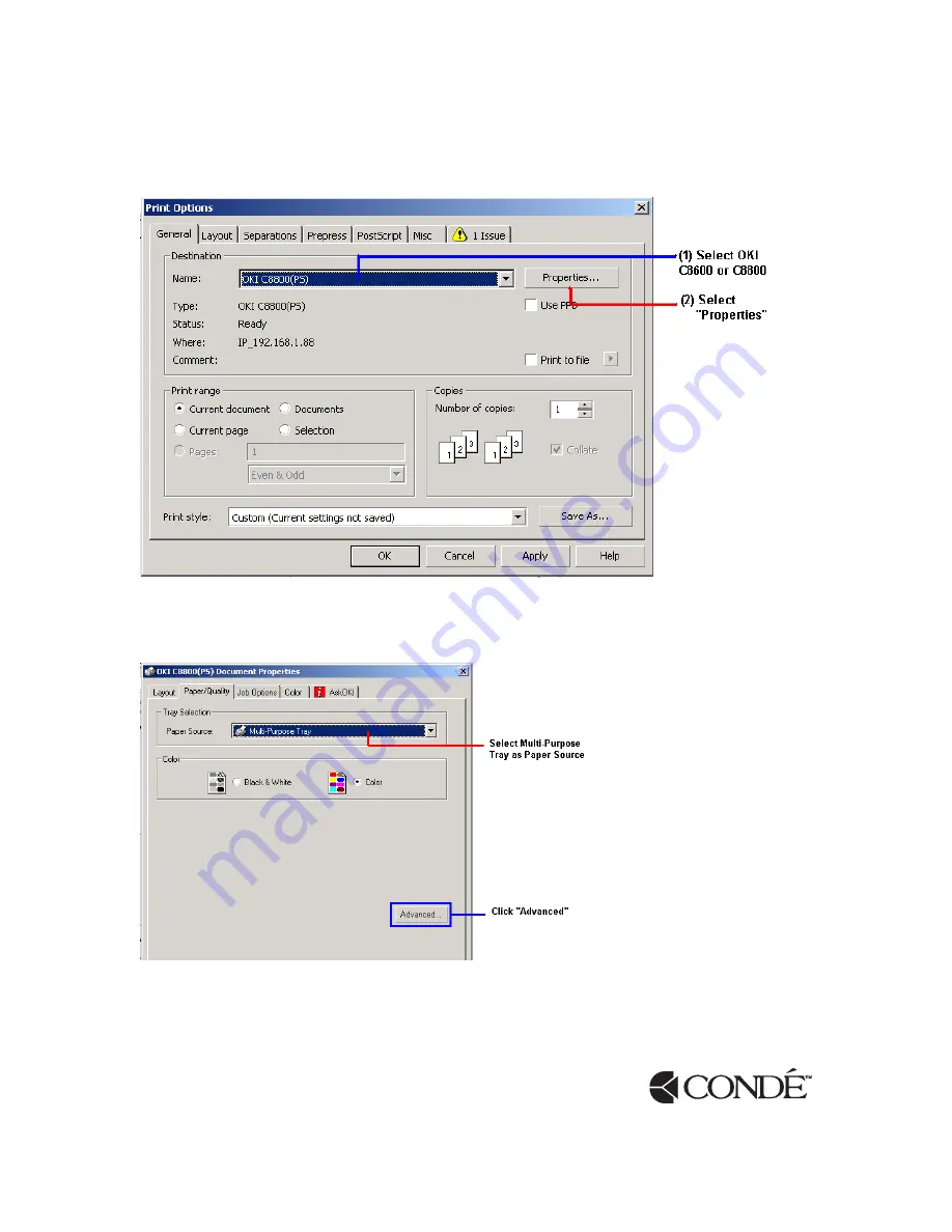 Conde LaserMPrints C8600 Quick Start Up Manual Download Page 3