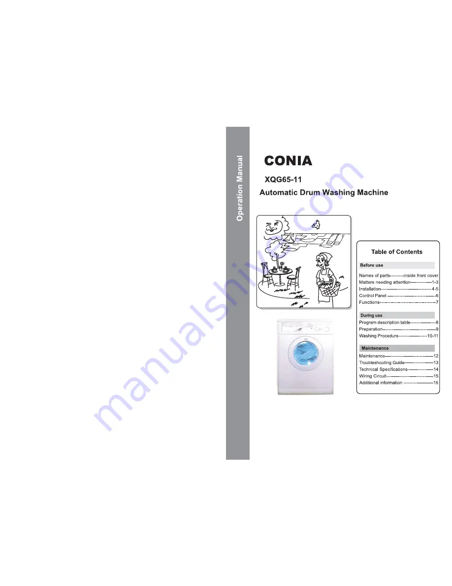 CONIA XQG65-11 Operation Manual Download Page 1