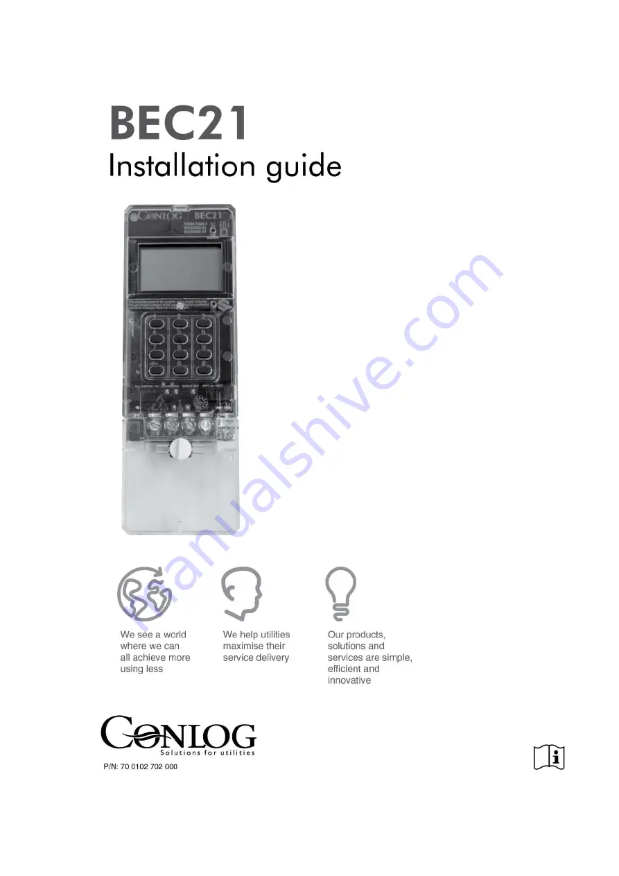 Conlog BEC21 Installation Manual Download Page 1