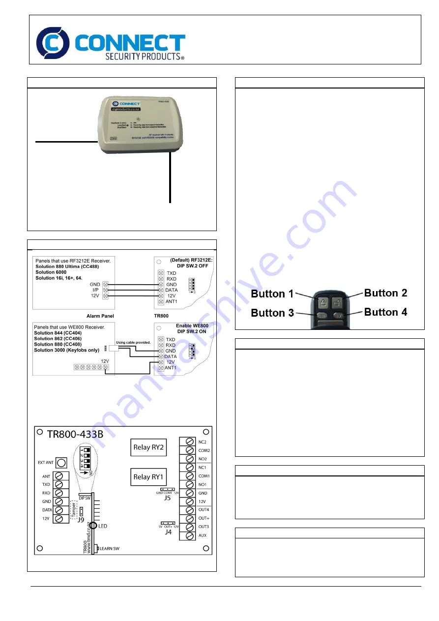 Connect TR800-433B2 Скачать руководство пользователя страница 1