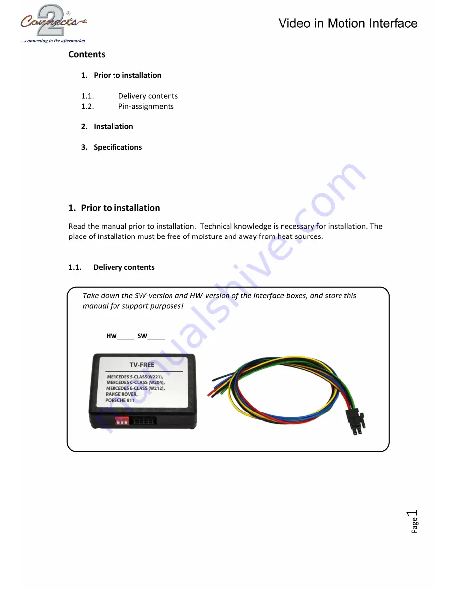 Connects2 CTVIMUN01 Installation Manual Download Page 2