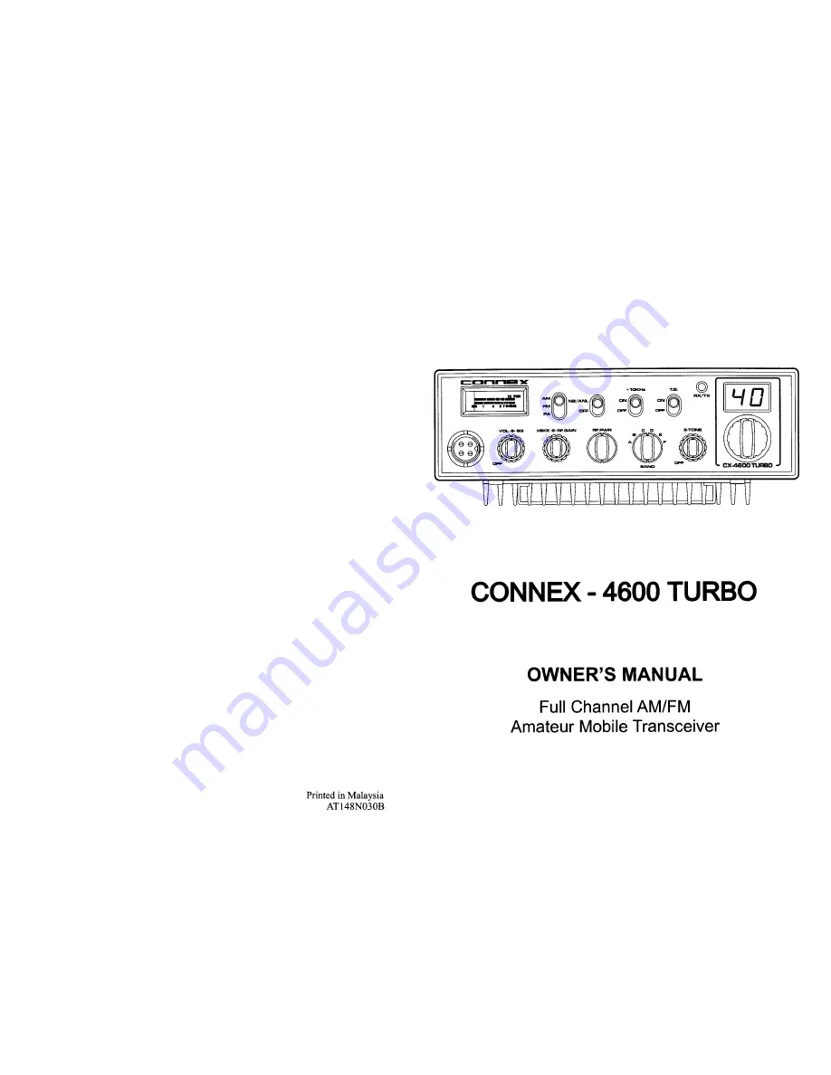 Connex 4600 TURBO Owner'S Manual Download Page 1