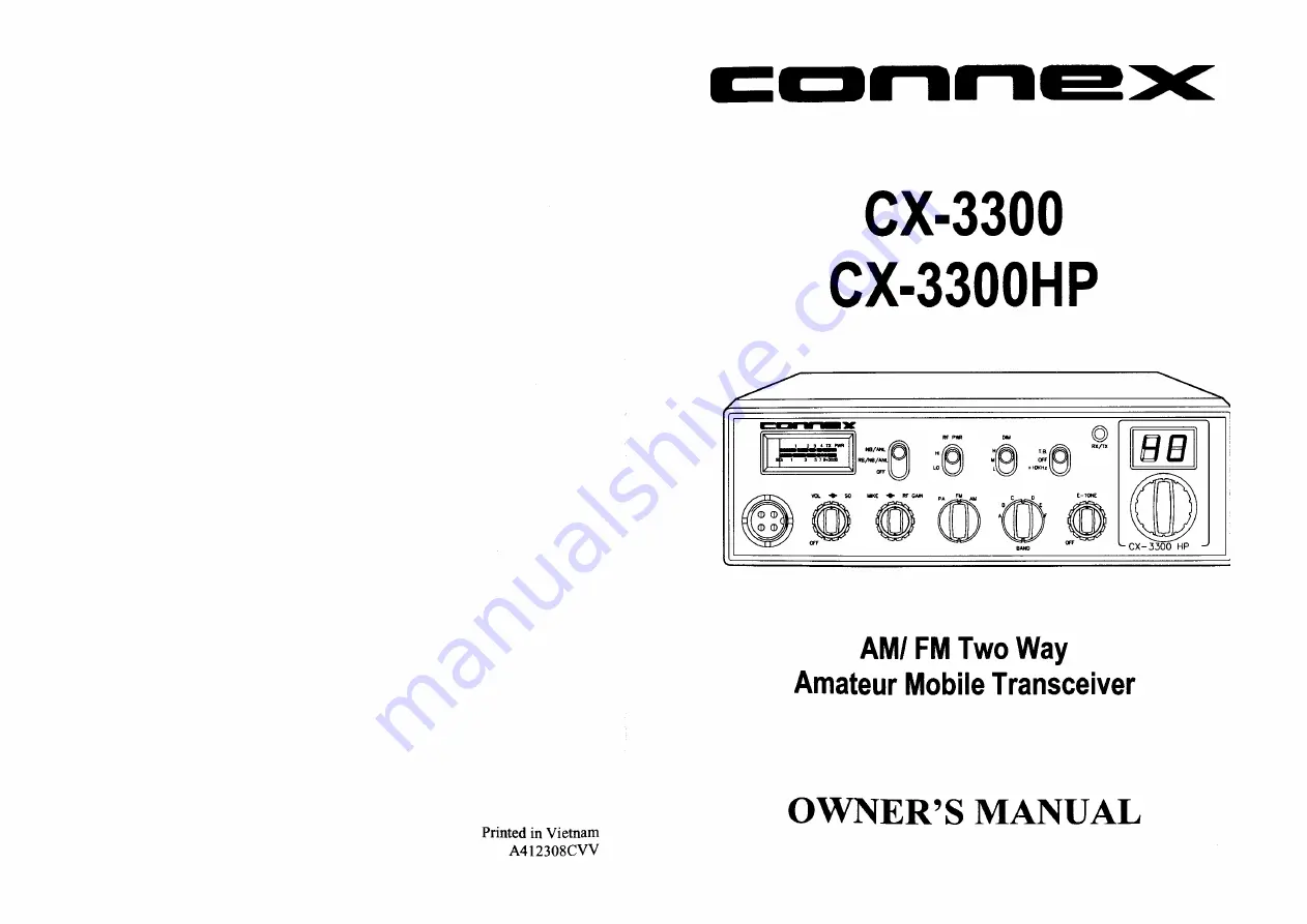 Connex CX-3300 Owner'S Manual Download Page 1