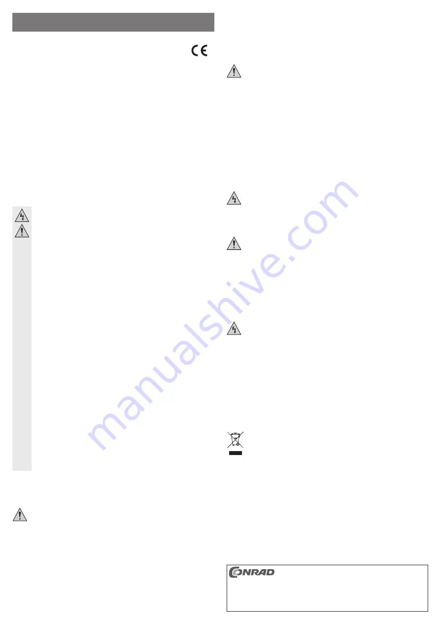 Conrad 552922 Operating Instructions Download Page 1