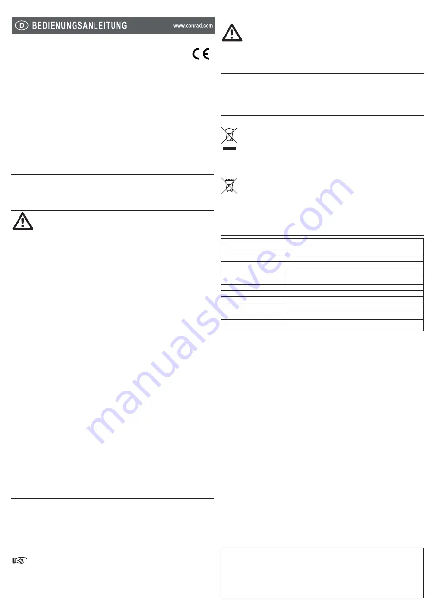 Conrad 59 15 25 Operating Instructions Download Page 1