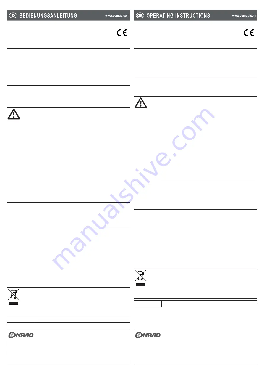 Conrad 97 49 70 Operating Instructions Download Page 1