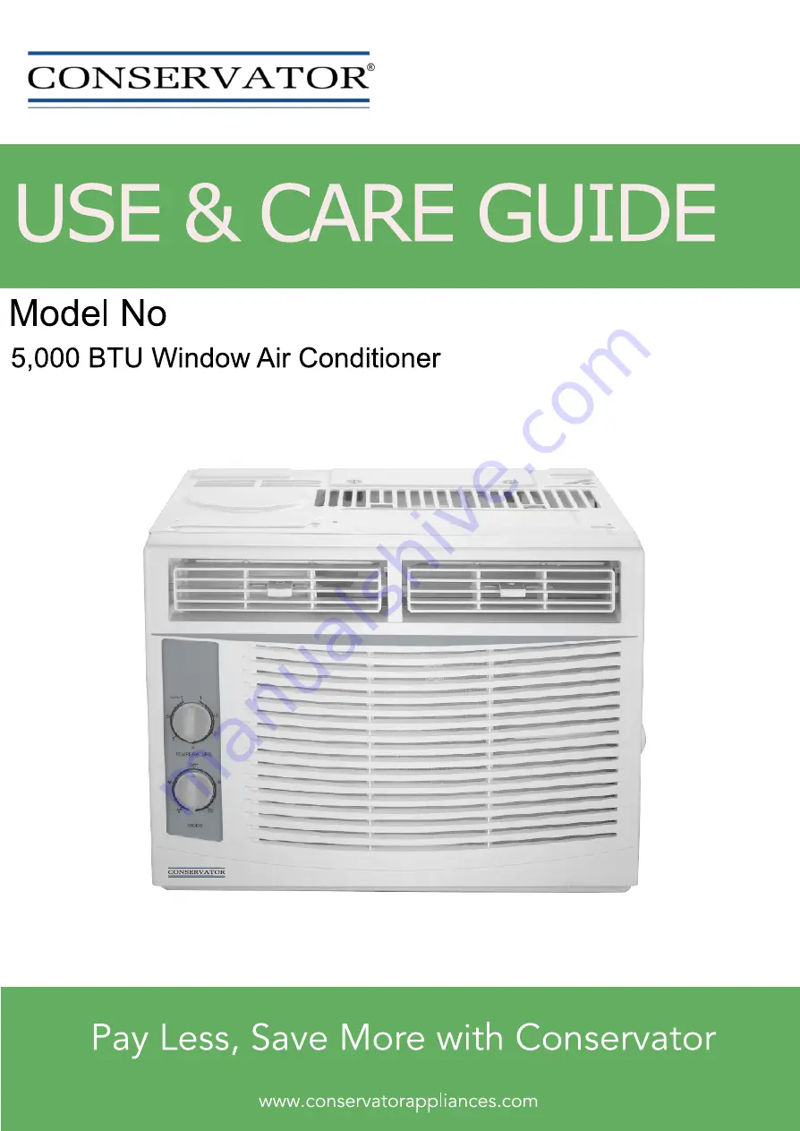 Conservator VATM05B1 Use & Care Manual Download Page 1