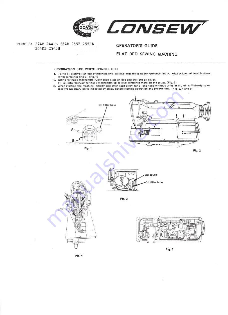 Consew 244B Operator'S Manual Download Page 1