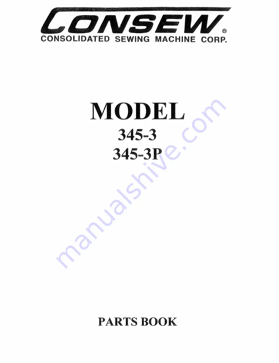 Consew 345-2DP Parts Book Download Page 1