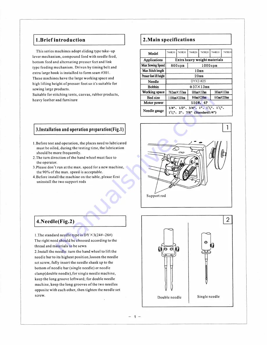 Consew 744R10-1 Operating Instructions Manual Download Page 4