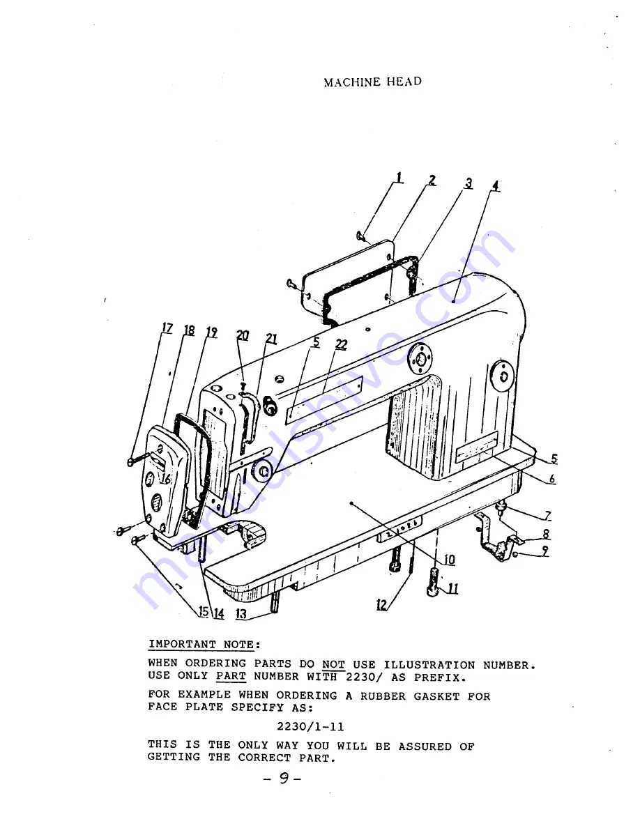 Consew CN 2230 R Operating Instructions & Parts List Manual Download Page 10