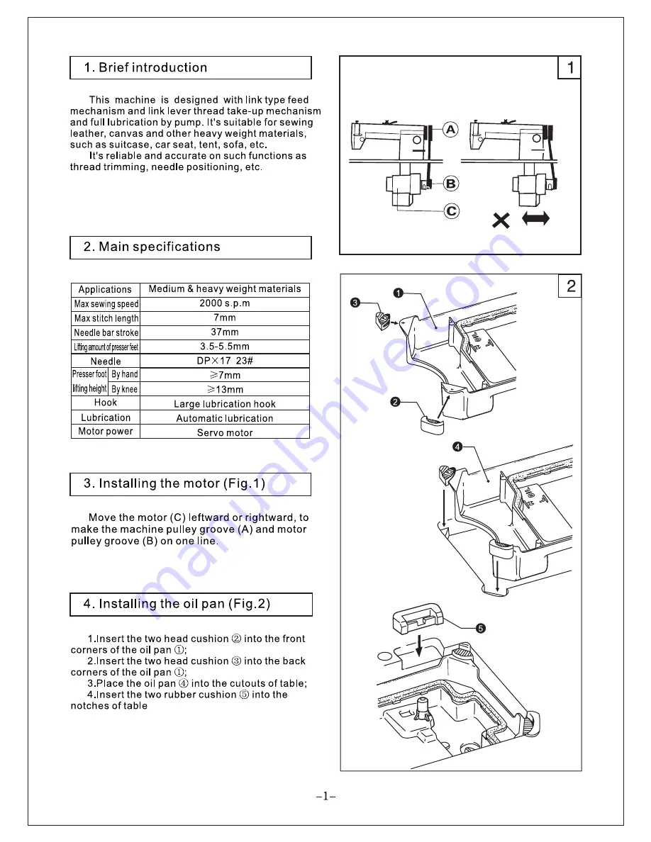 Consew P1206RB-7 Скачать руководство пользователя страница 4