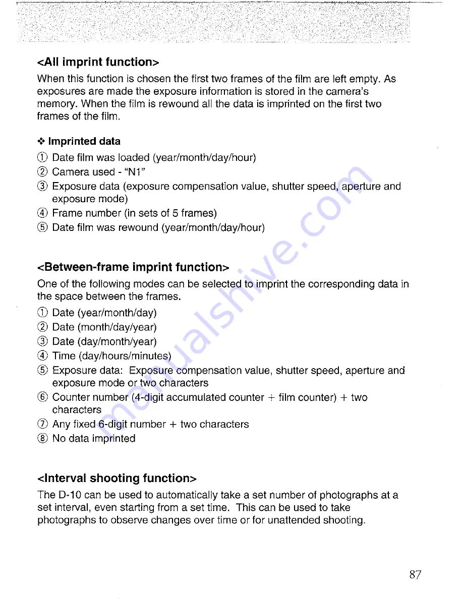 Contax 141000 -  N 1 SLR Camera Instruction Manual Download Page 87