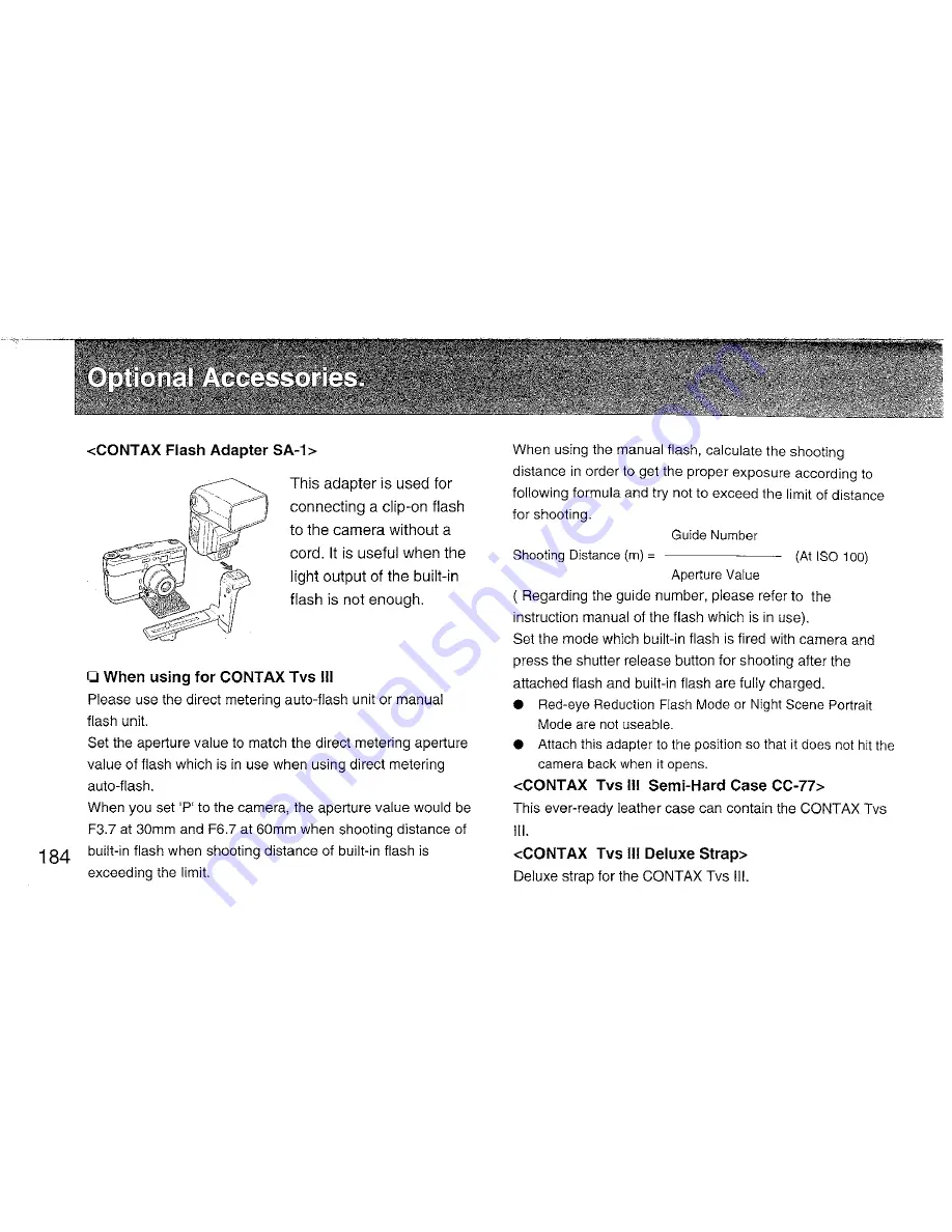 Contax Tvs III Instruction Manual Download Page 62