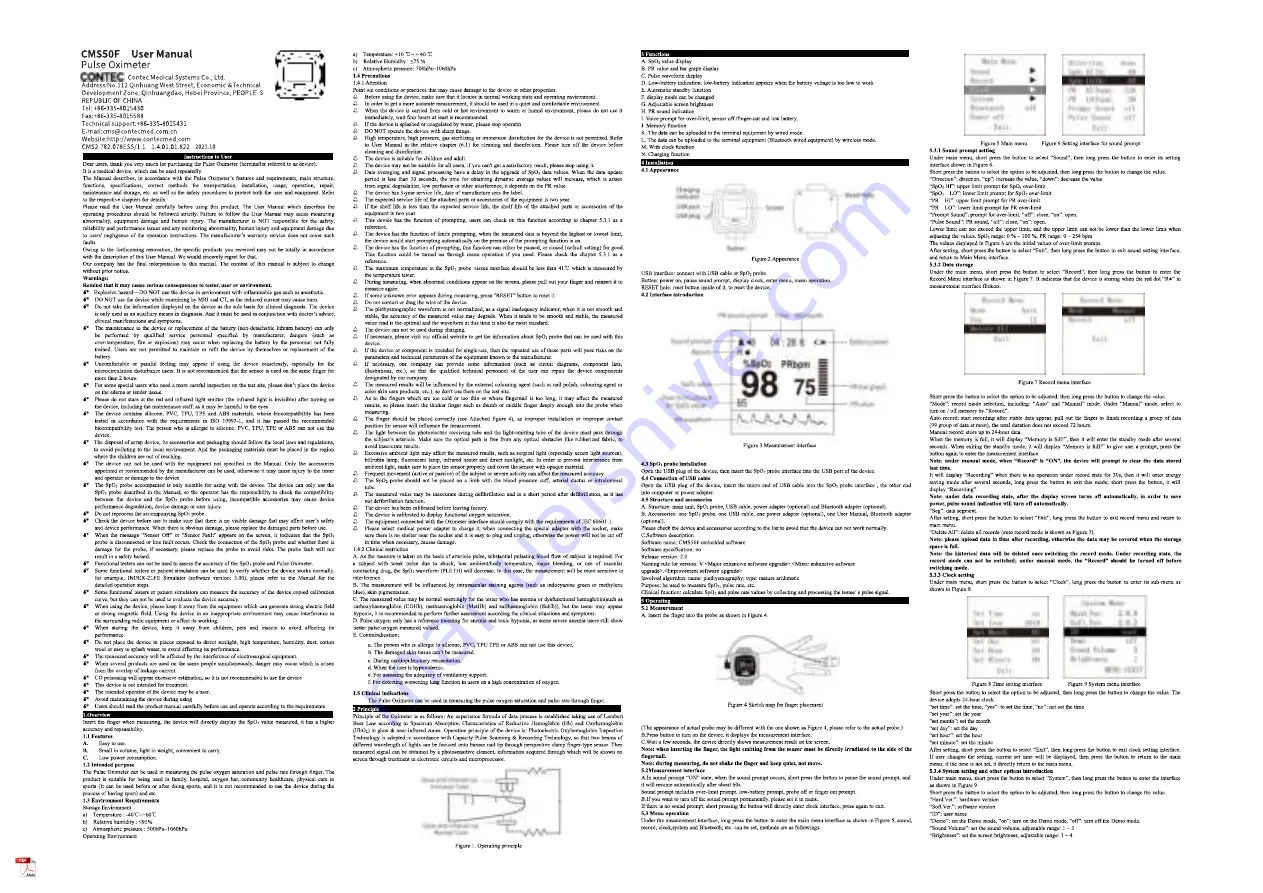 Contec CMS-50f User Manual Download Page 1