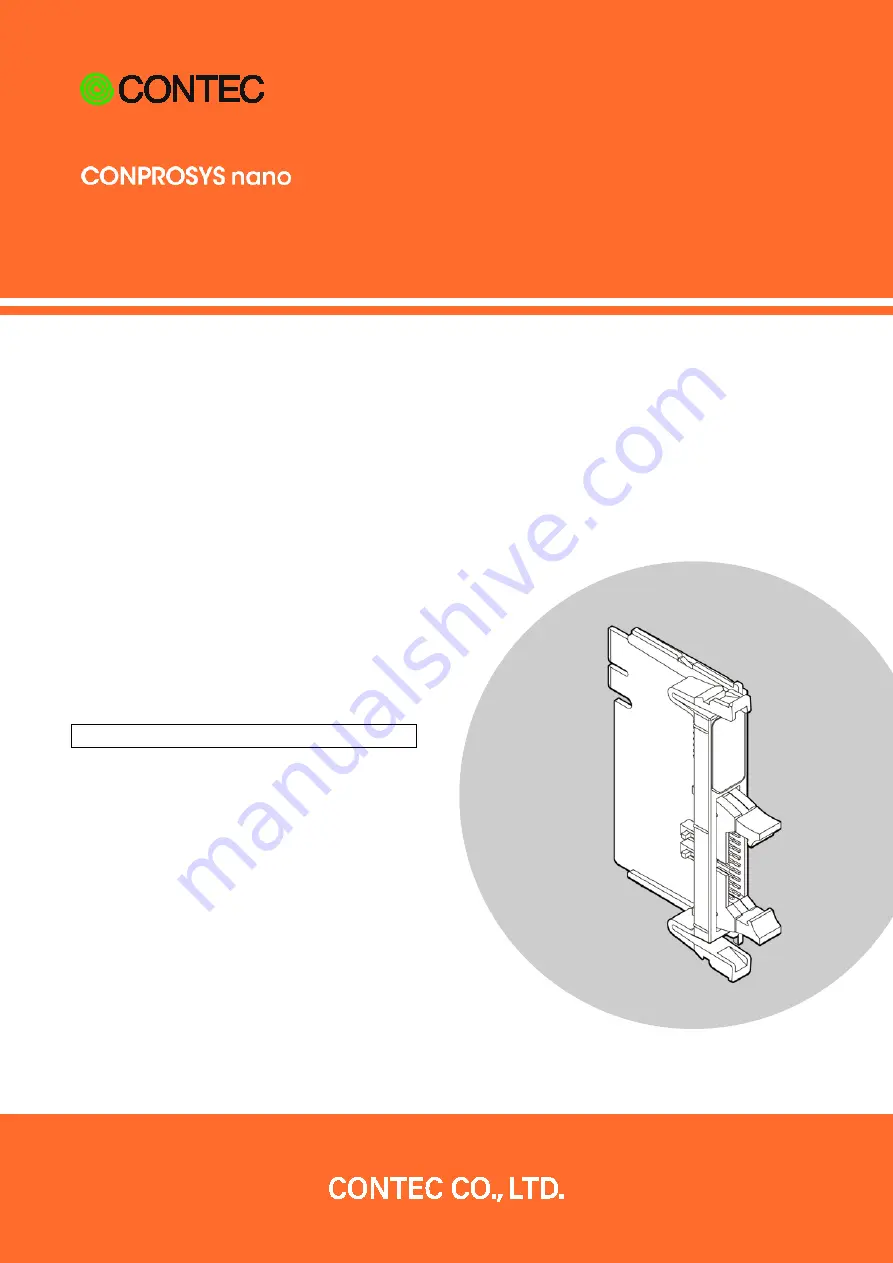 Contec CONPROSYS nano CPSN-DI-16BCL Reference Manual Download Page 1