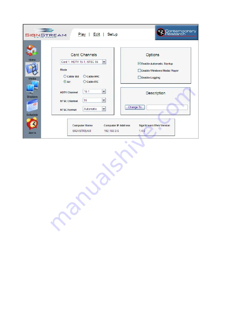 Contemporary Research SignStream Media Express Product Manual Download Page 14