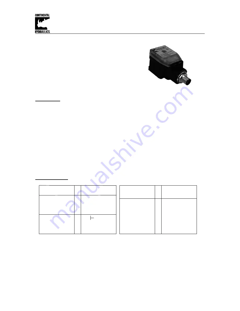 Continental Hydraulics CEM-AC-E0-A Installation Manual Download Page 1