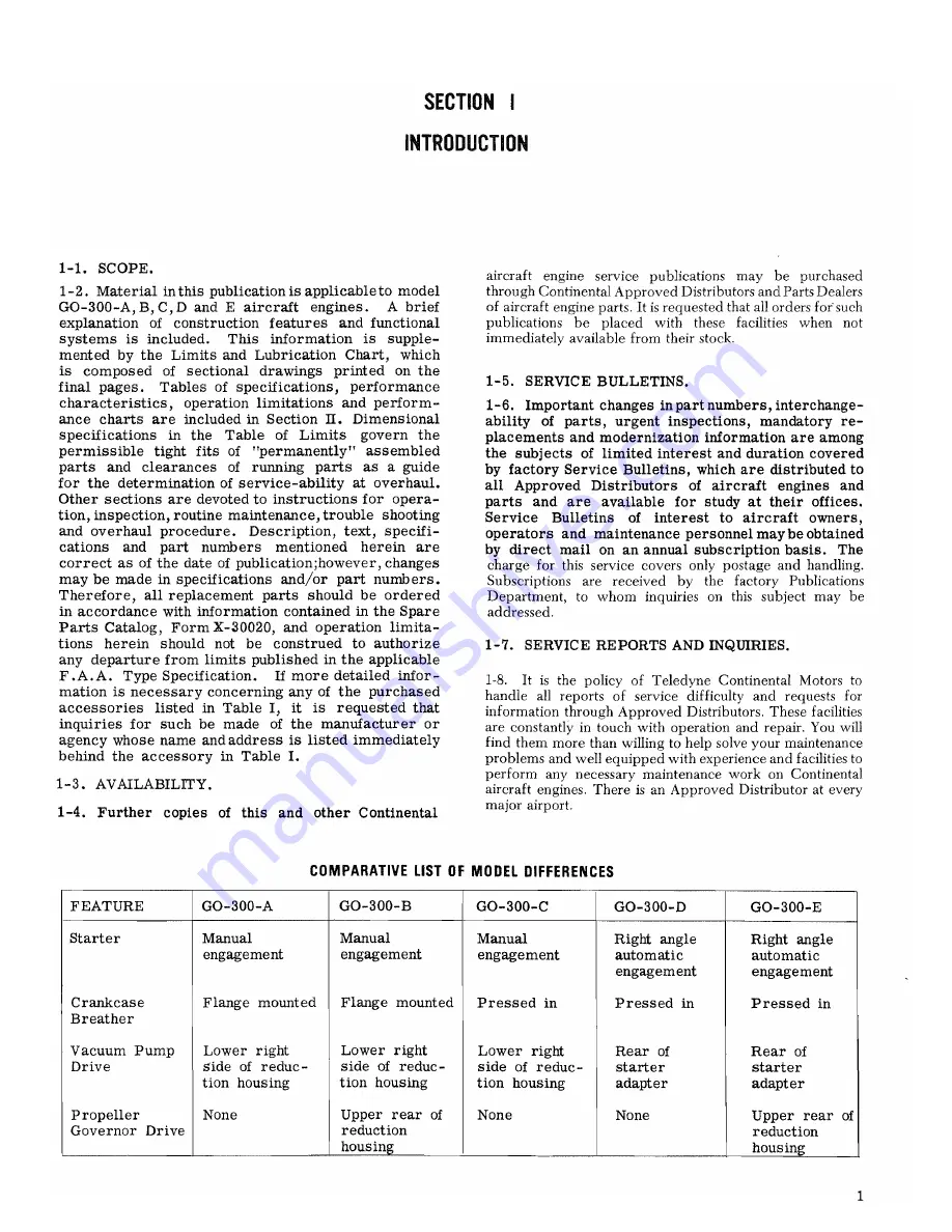 Continental Motors GO-300-A Overhaul Manual Download Page 9