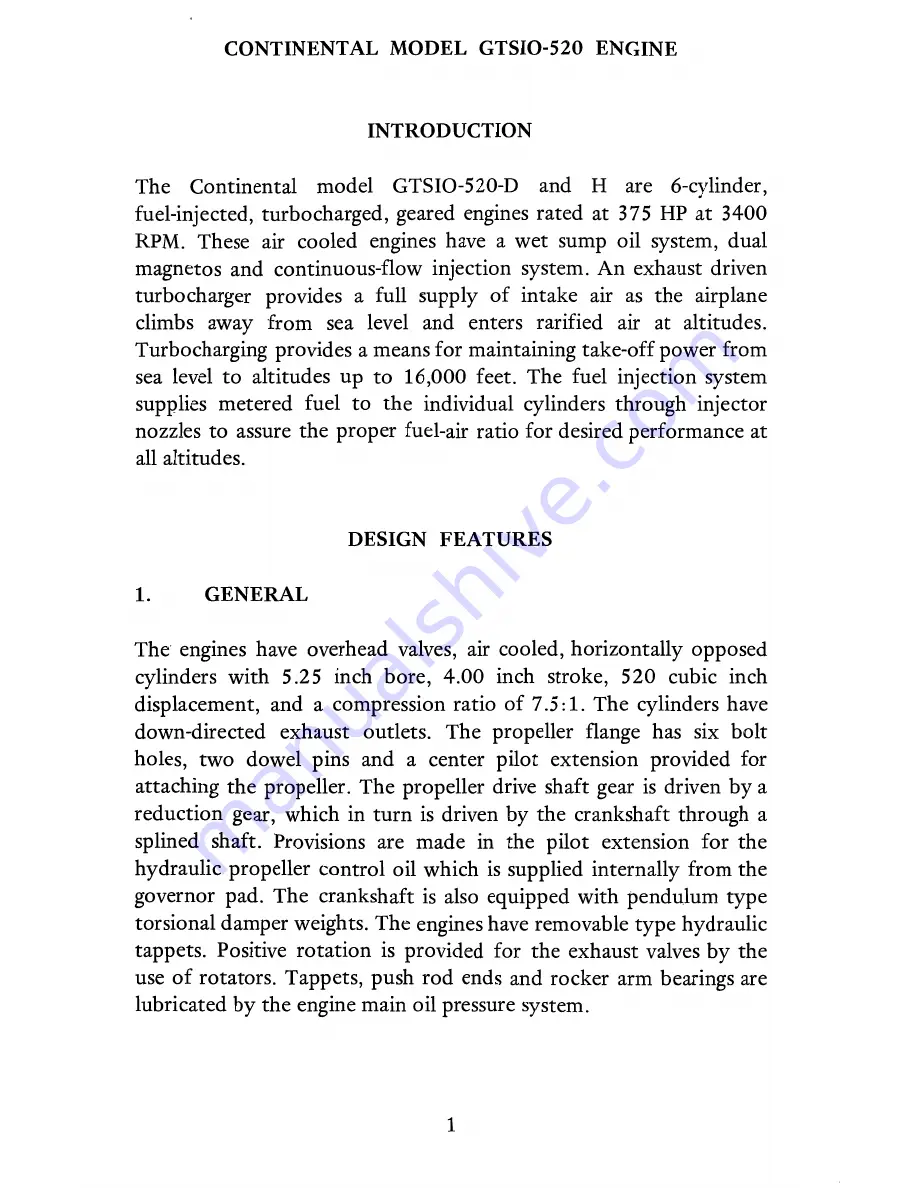 Continental Motors GTSIO-520 SERIES Operator'S Manual Download Page 7