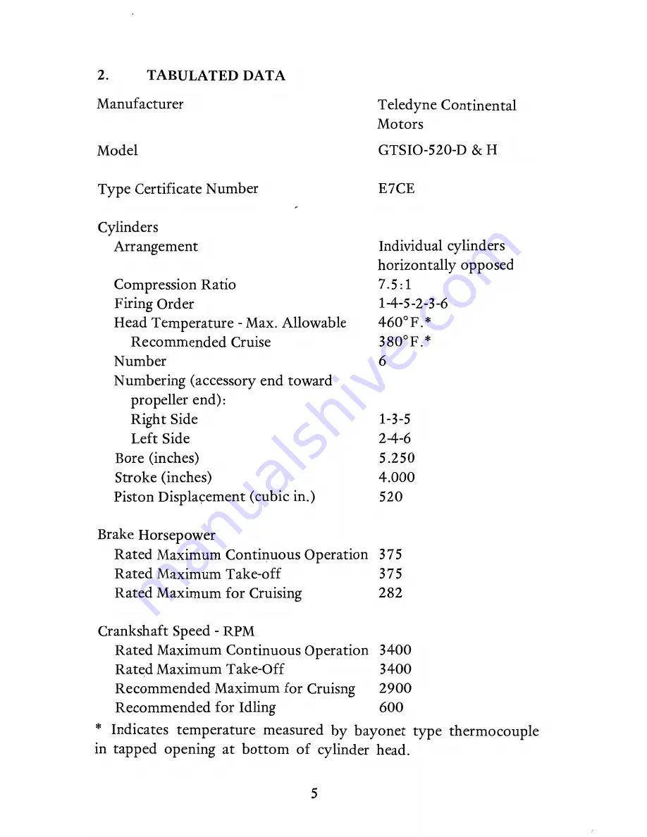 Continental Motors GTSIO-520 SERIES Operator'S Manual Download Page 11