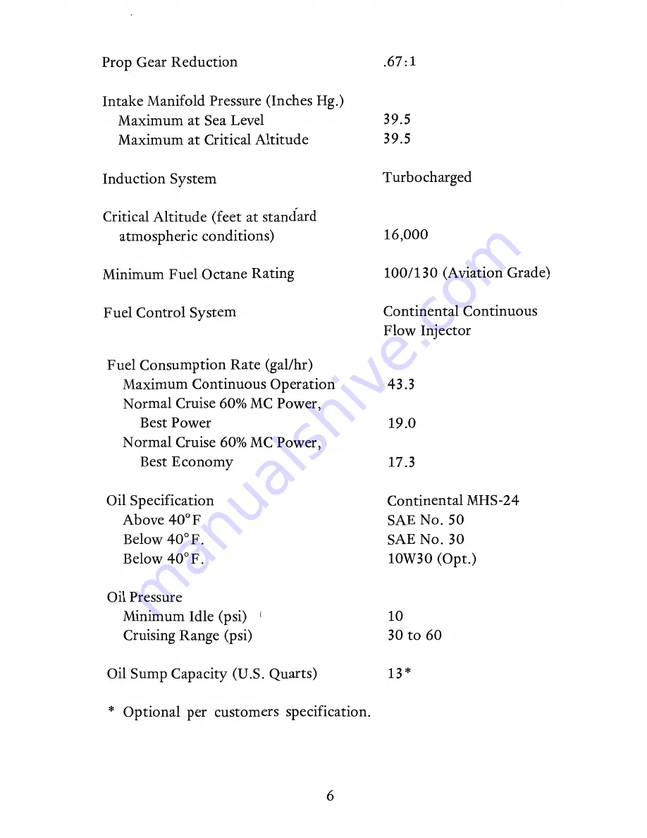 Continental Motors GTSIO-520 SERIES Operator'S Manual Download Page 12