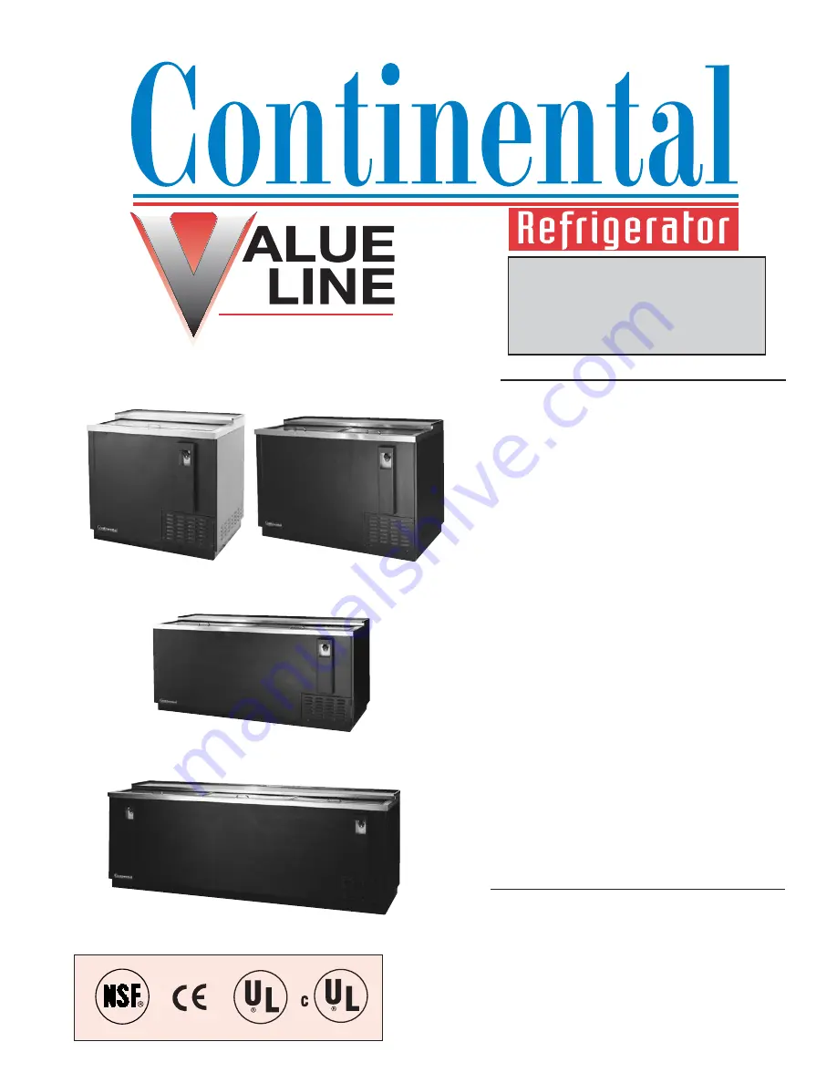 Continental Refrigerator CBC37 Specifications Download Page 1