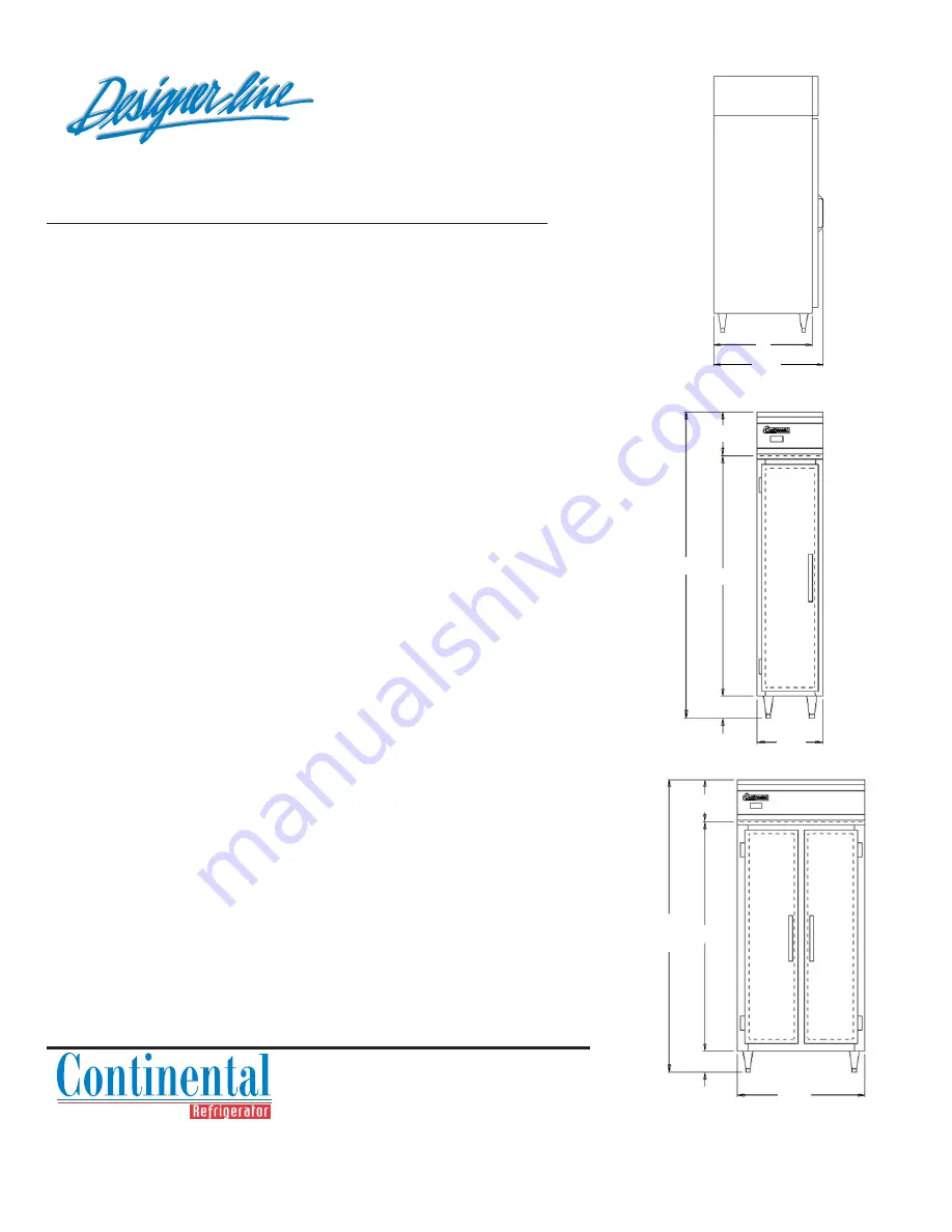 Continental Refrigerator DL1R-SE Specifications Download Page 2