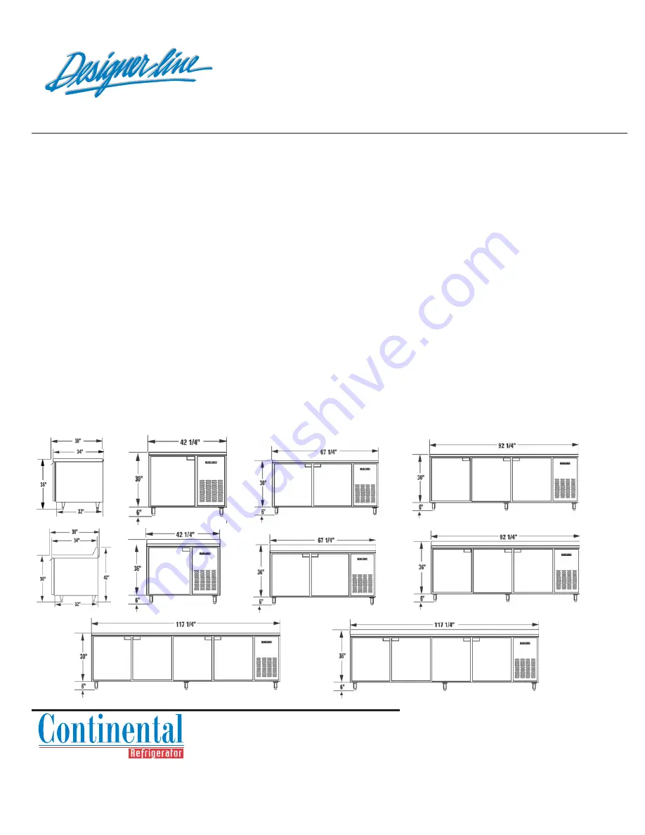 Continental Refrigerator DLRB117-SS Specifications Download Page 2