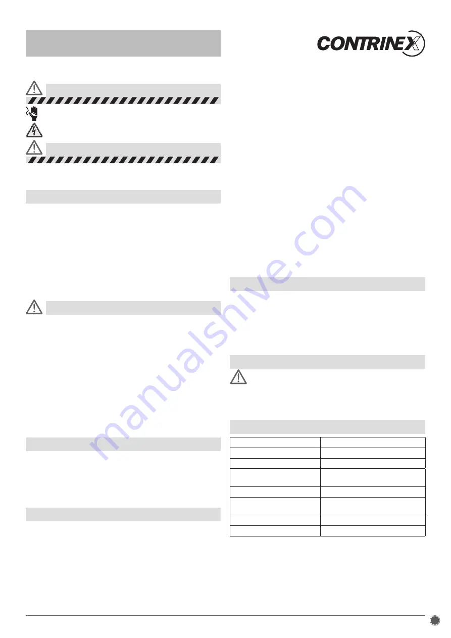 Contrinex YRB-0330-242 Operating Instructions Manual Download Page 9