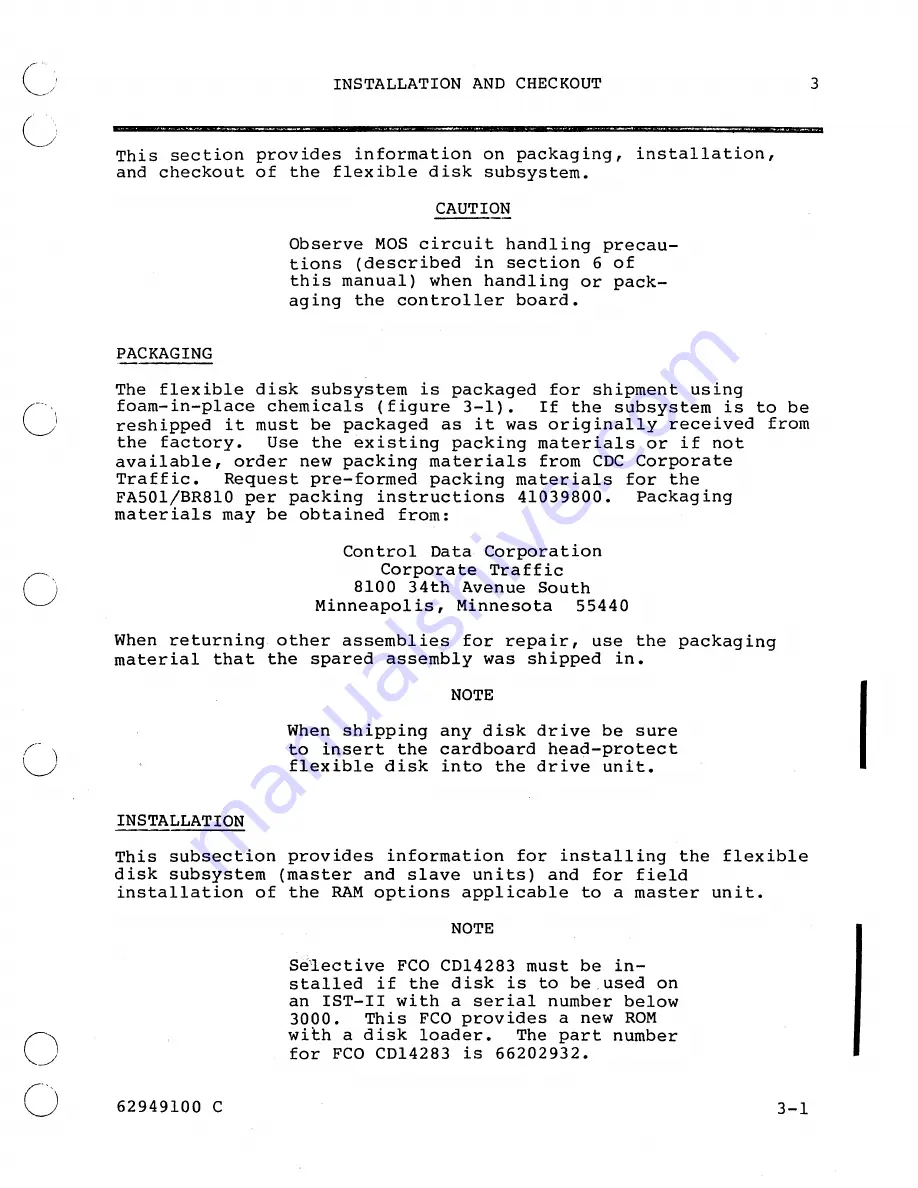 Control Data Corporation CDC 40003-200 Hardware Maintenance Manual Download Page 27