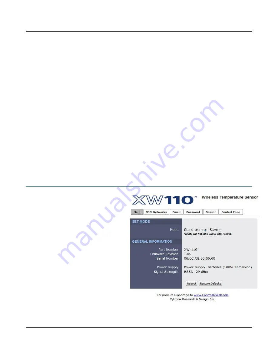 ControlByWeb XW-110 User Manual Download Page 14