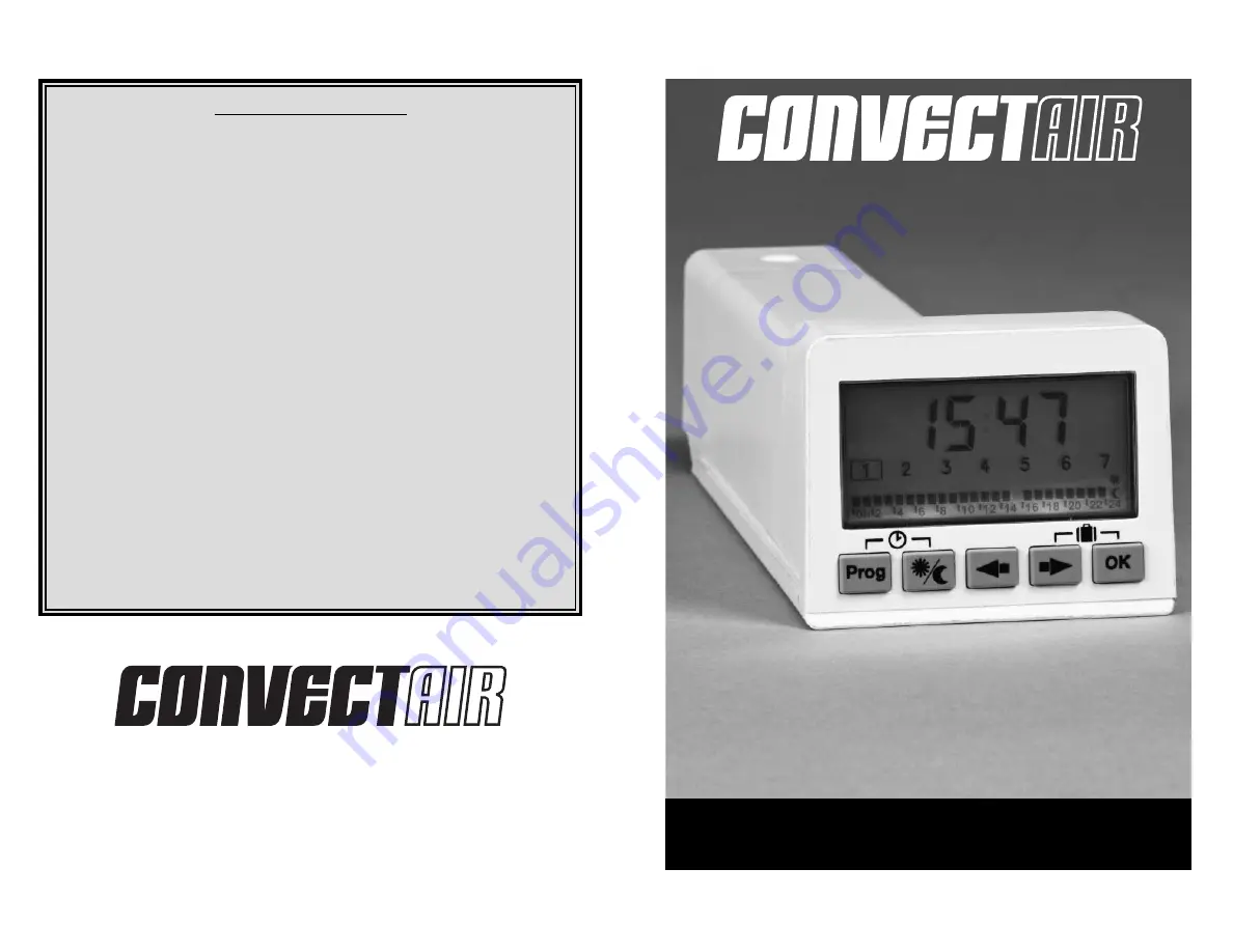 CONVECTAIR 7392 ECP Installation And Programming Instructions Download Page 8