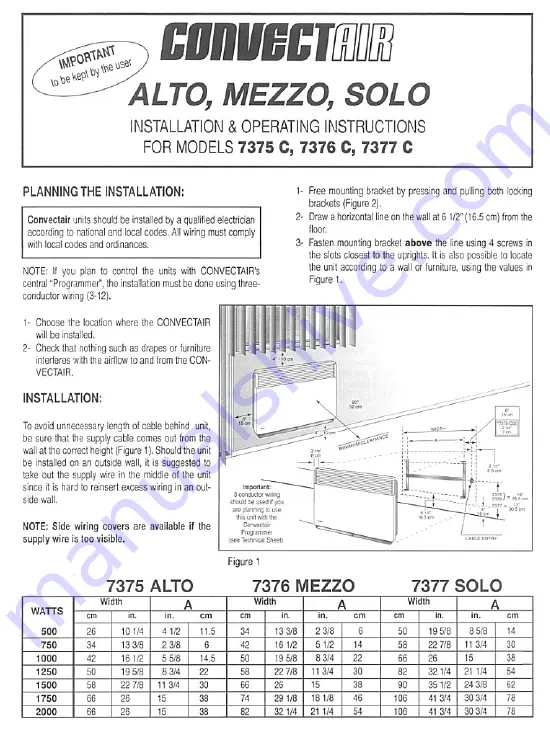 CONVECTAIR ALTO 7375 C Скачать руководство пользователя страница 1