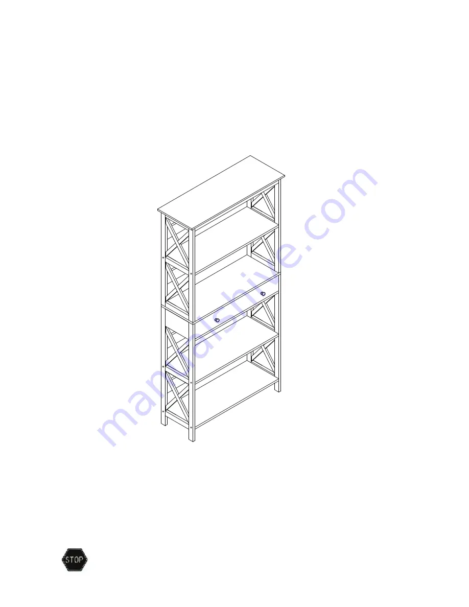 convenience concepts 5 Tier Bookcase with Drawer Скачать руководство пользователя страница 1