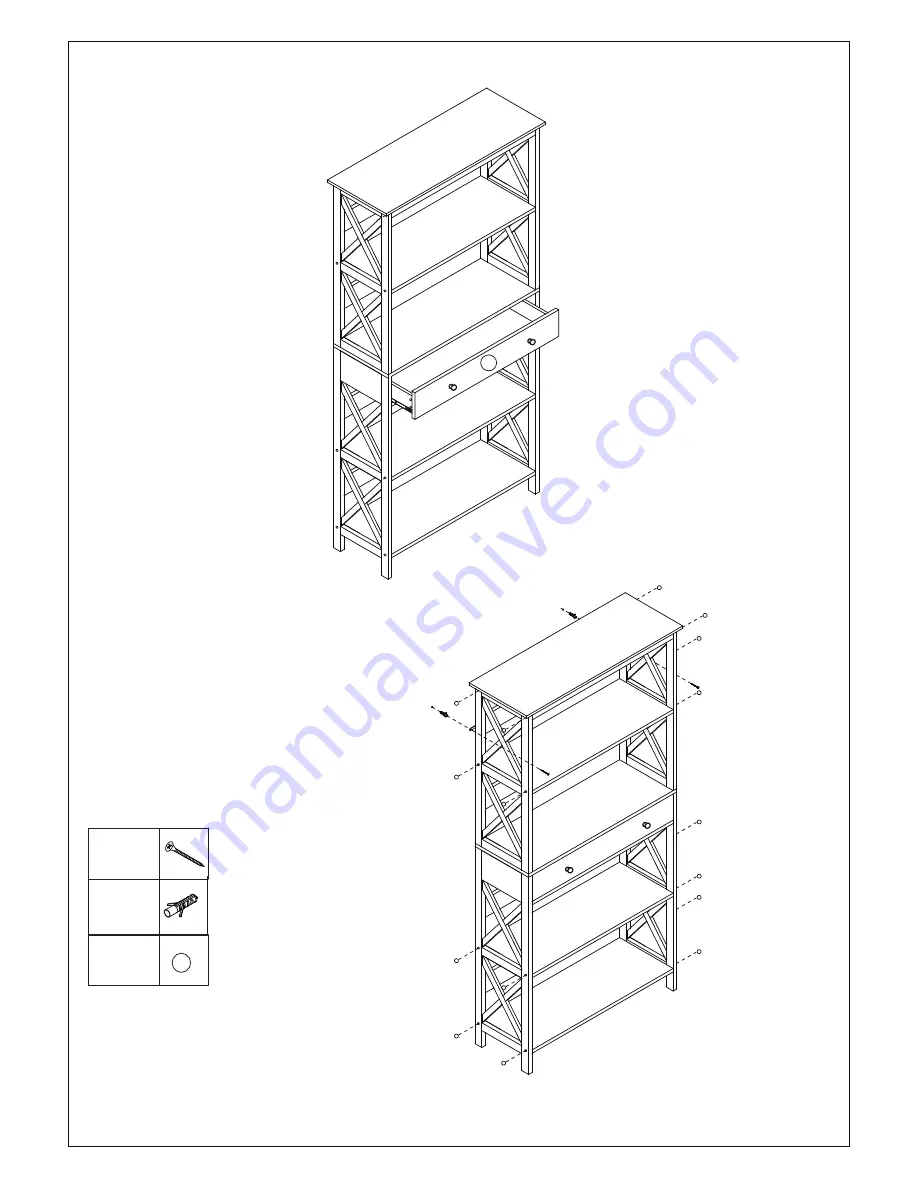 convenience concepts 5 Tier Bookcase with Drawer Скачать руководство пользователя страница 7