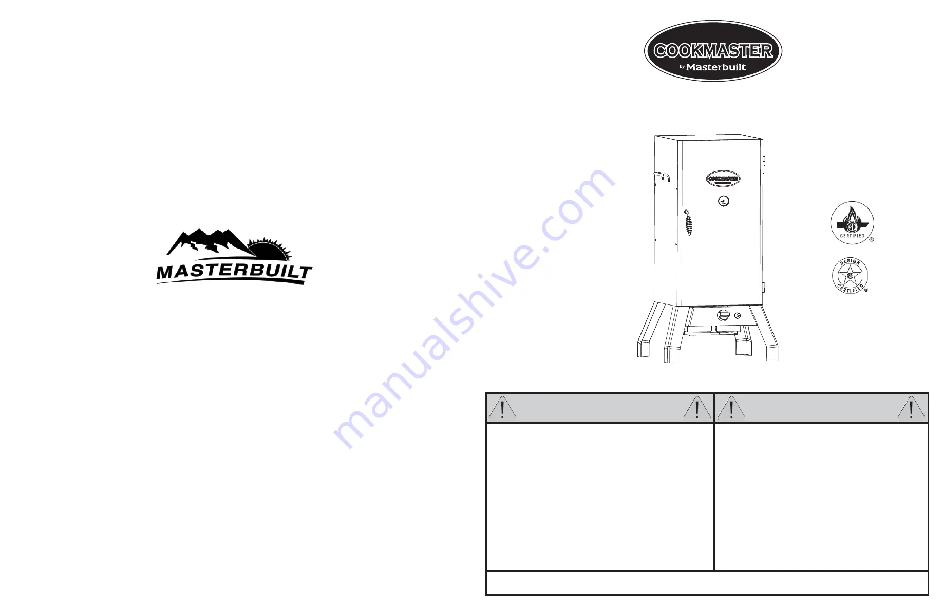 Cookmaster 20051413 Assembly, Care & Use Manual Warning & Safety Information Download Page 1