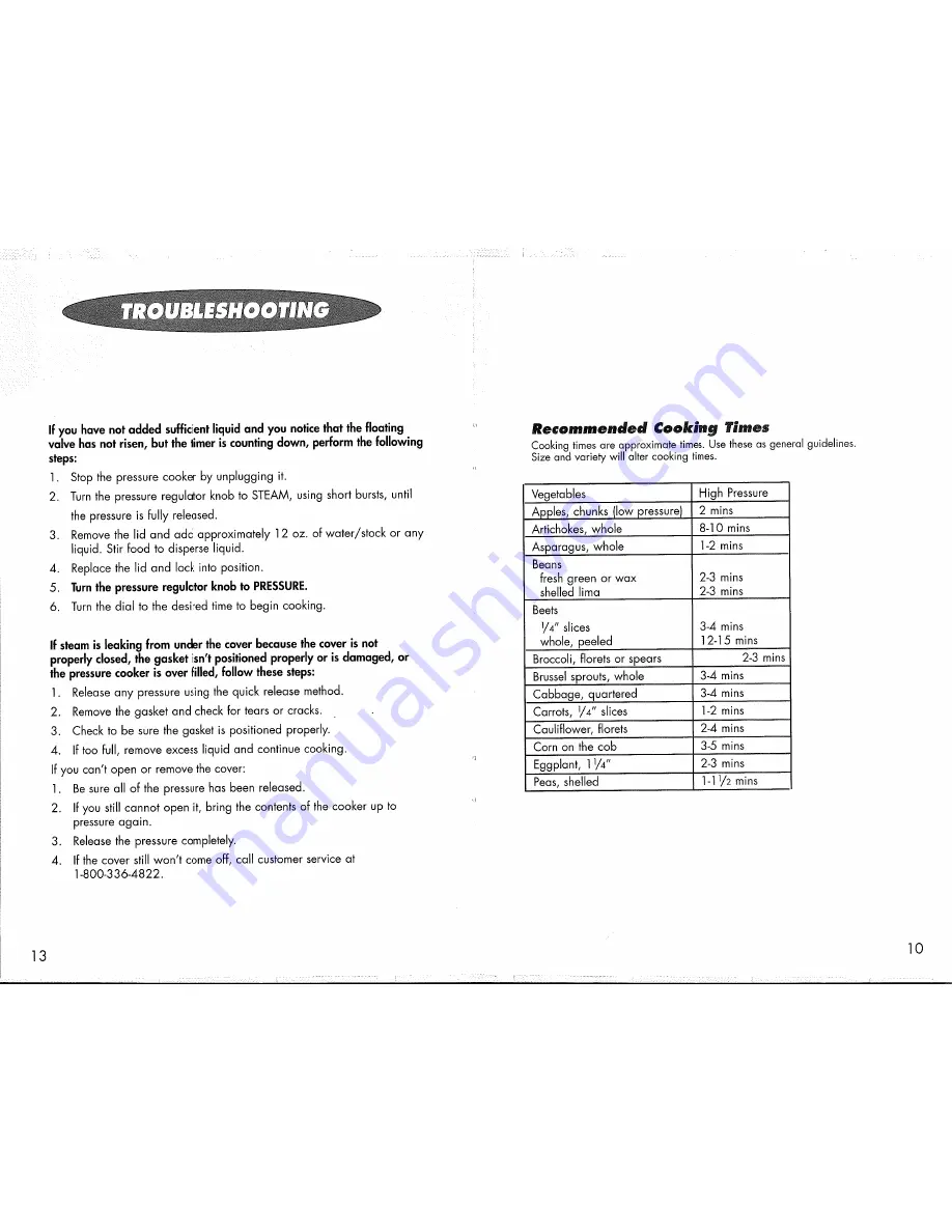 Cook's essentials 99602 Instructions For Proper Use And Care Manual Download Page 11