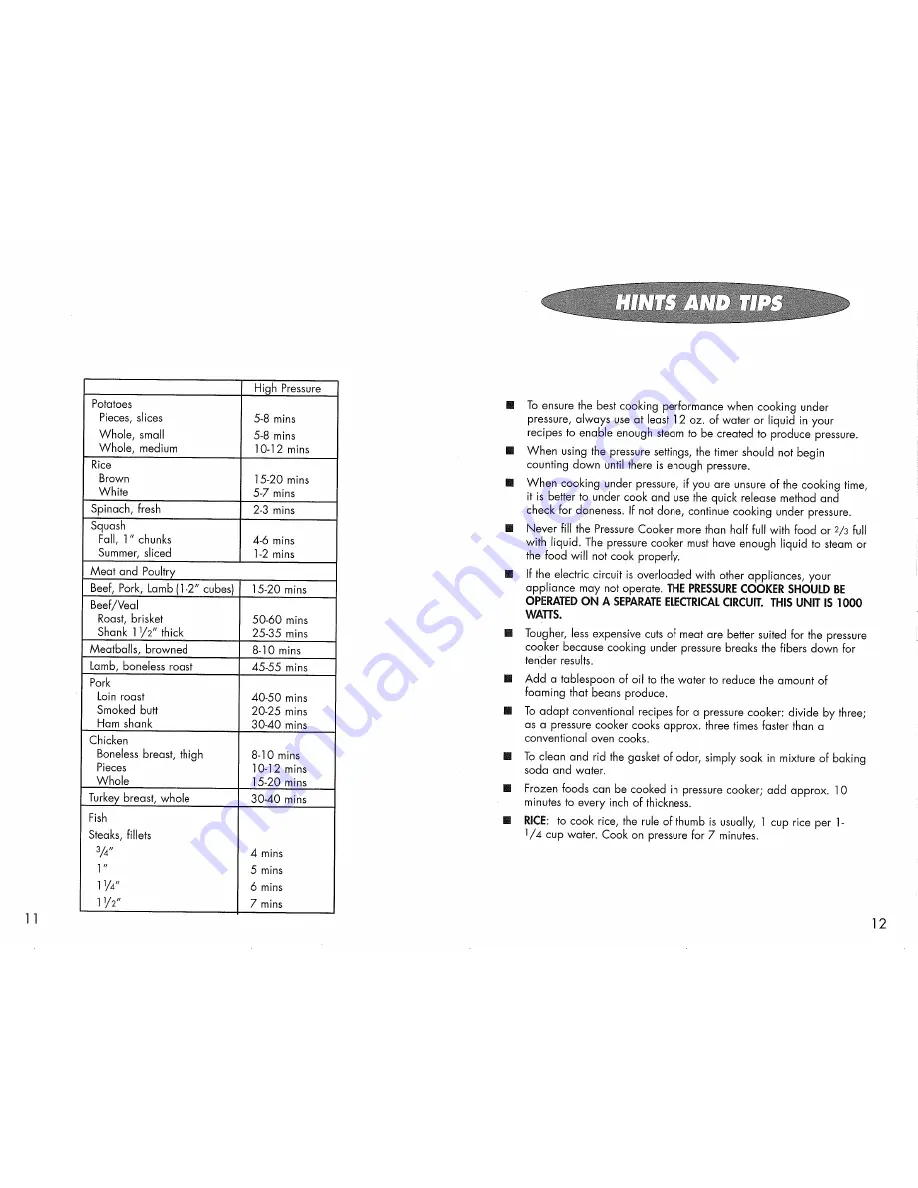 Cook's essentials 99602 Instructions For Proper Use And Care Manual Download Page 12