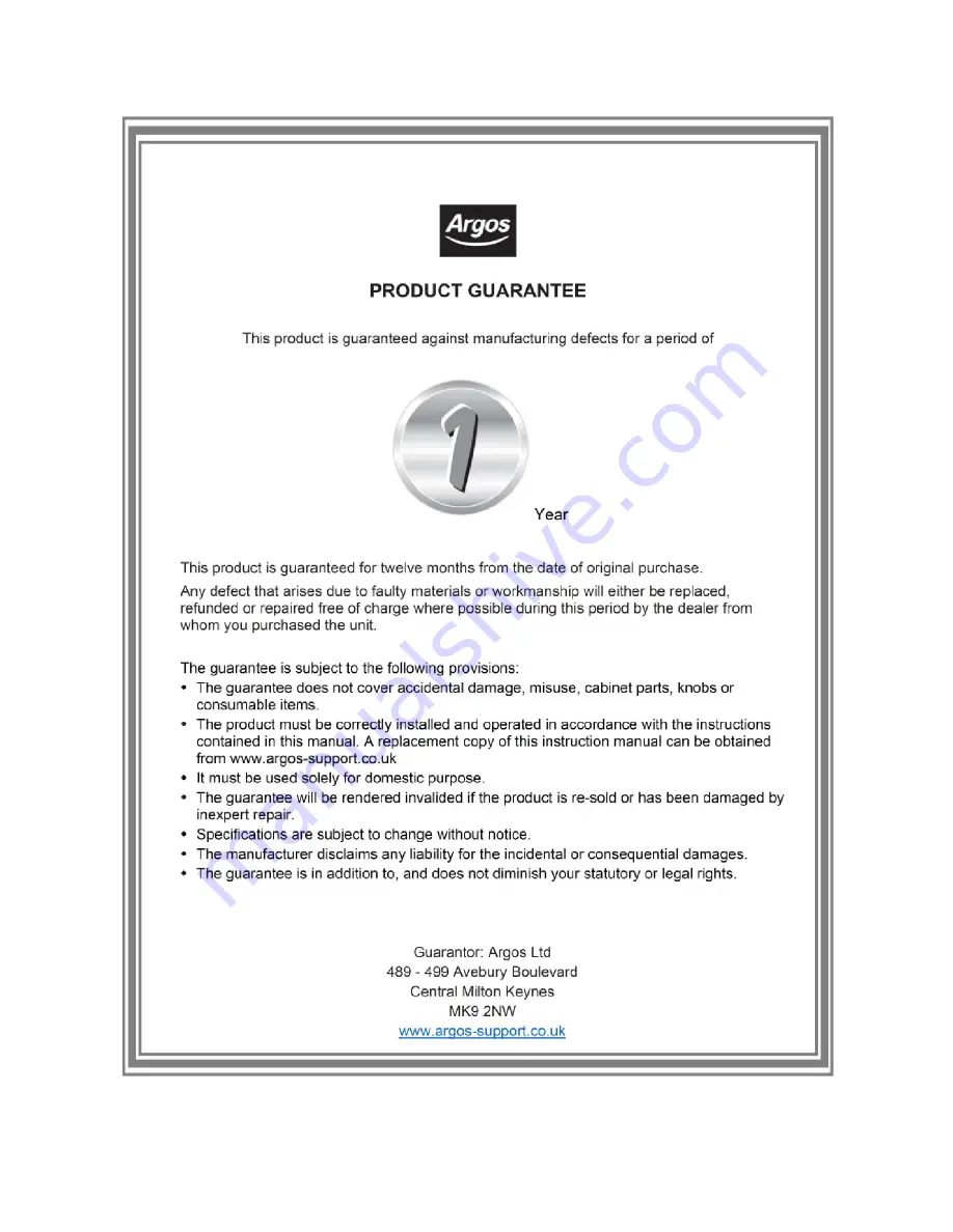 Cookworks MY-CS6007WP Care & Instruction Manual Download Page 24