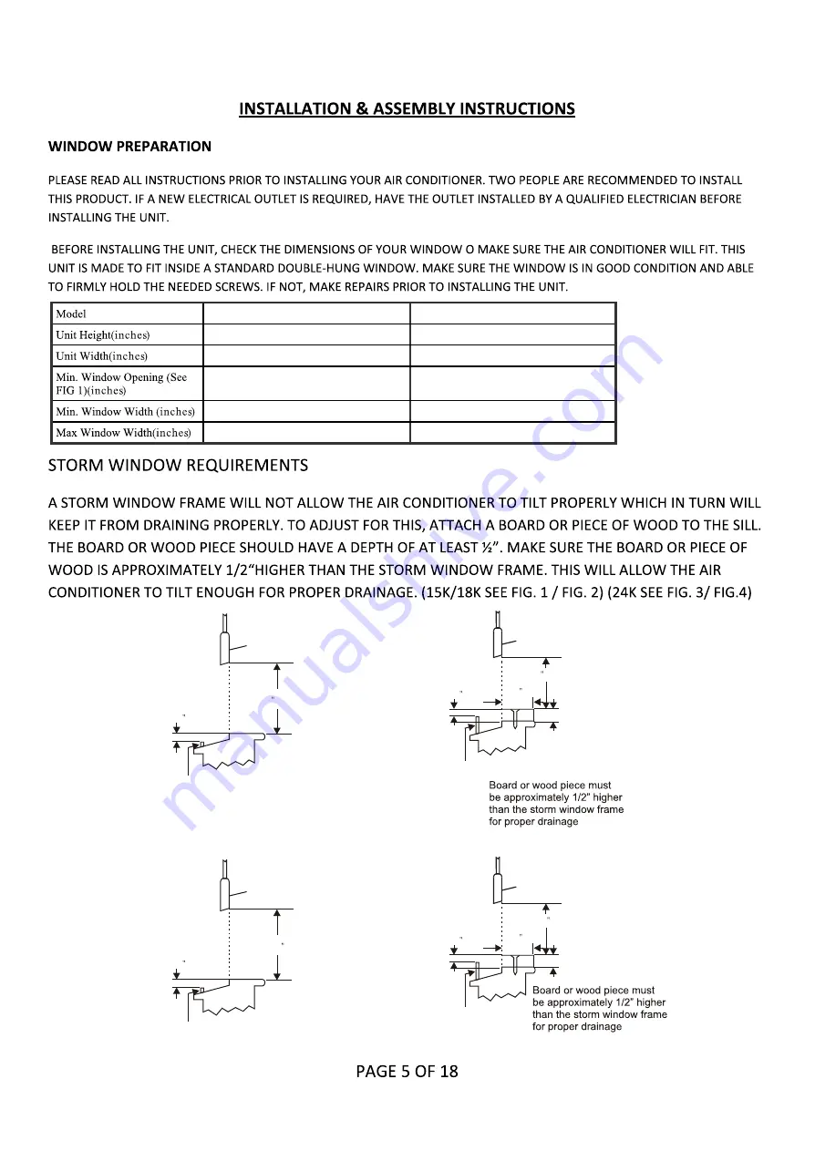 Cool-Living CL-RAC15EWES Operating Instructions Manual Download Page 8