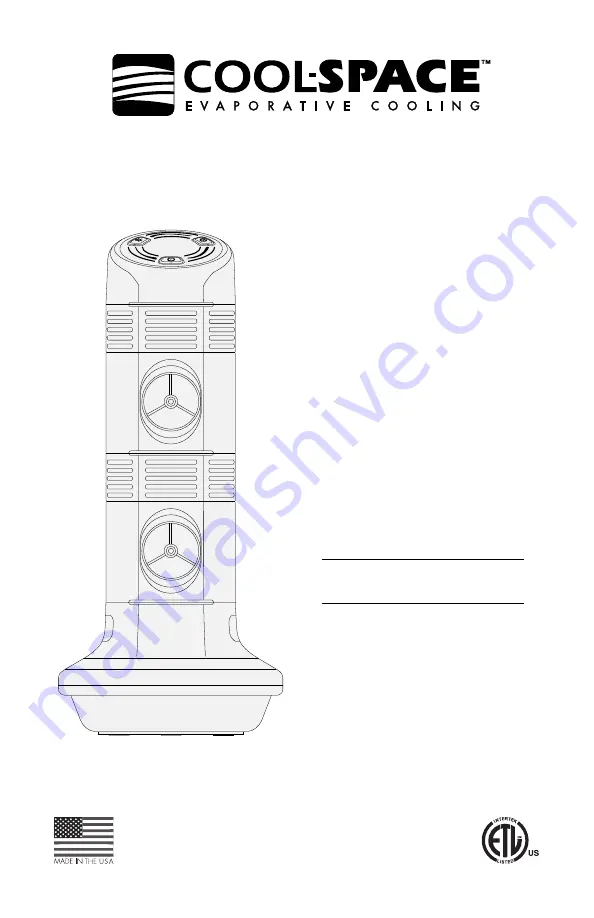 CoolSpace CHILL CSC-200 Installation, Operation And Service Manual Download Page 1