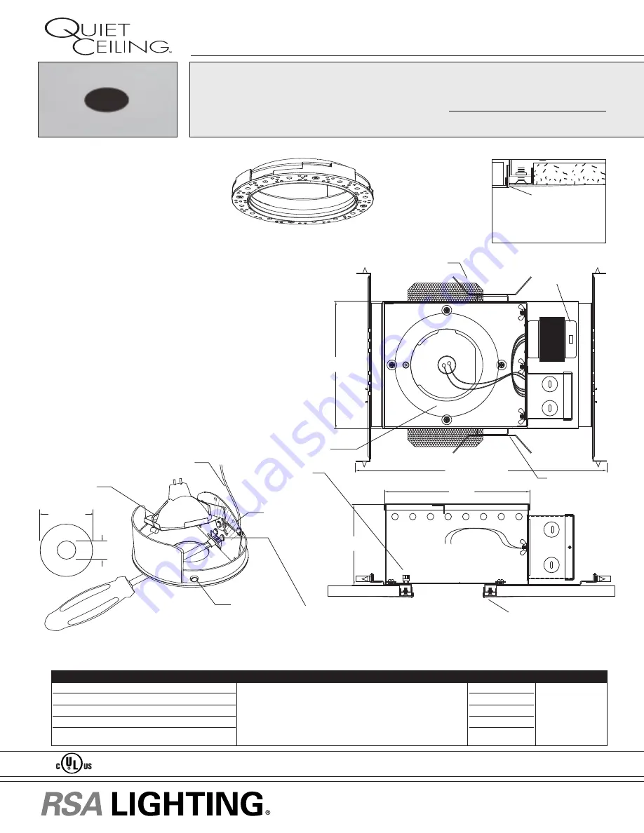 Cooper Lighting Quiet Ceiling QCT-1775BK Скачать руководство пользователя страница 1