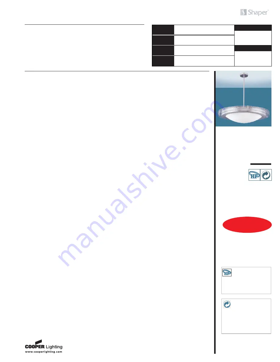 Cooper Lighting Shaper 1250-ATR SERIES Specification Sheet Download Page 1